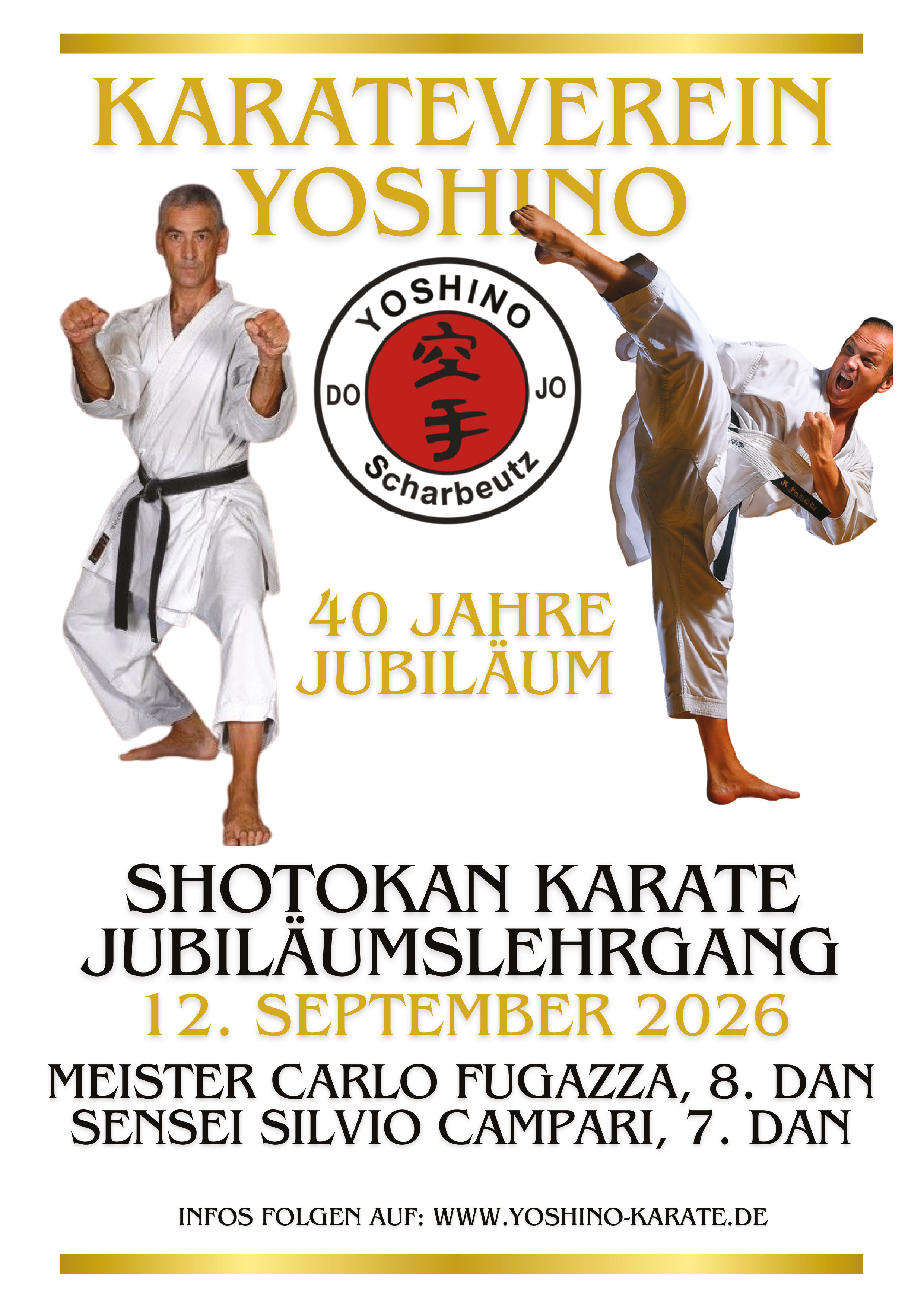 12.09.2026 - YOSHINO JUBILÄUMSLEHRGANG - Karate Dojos